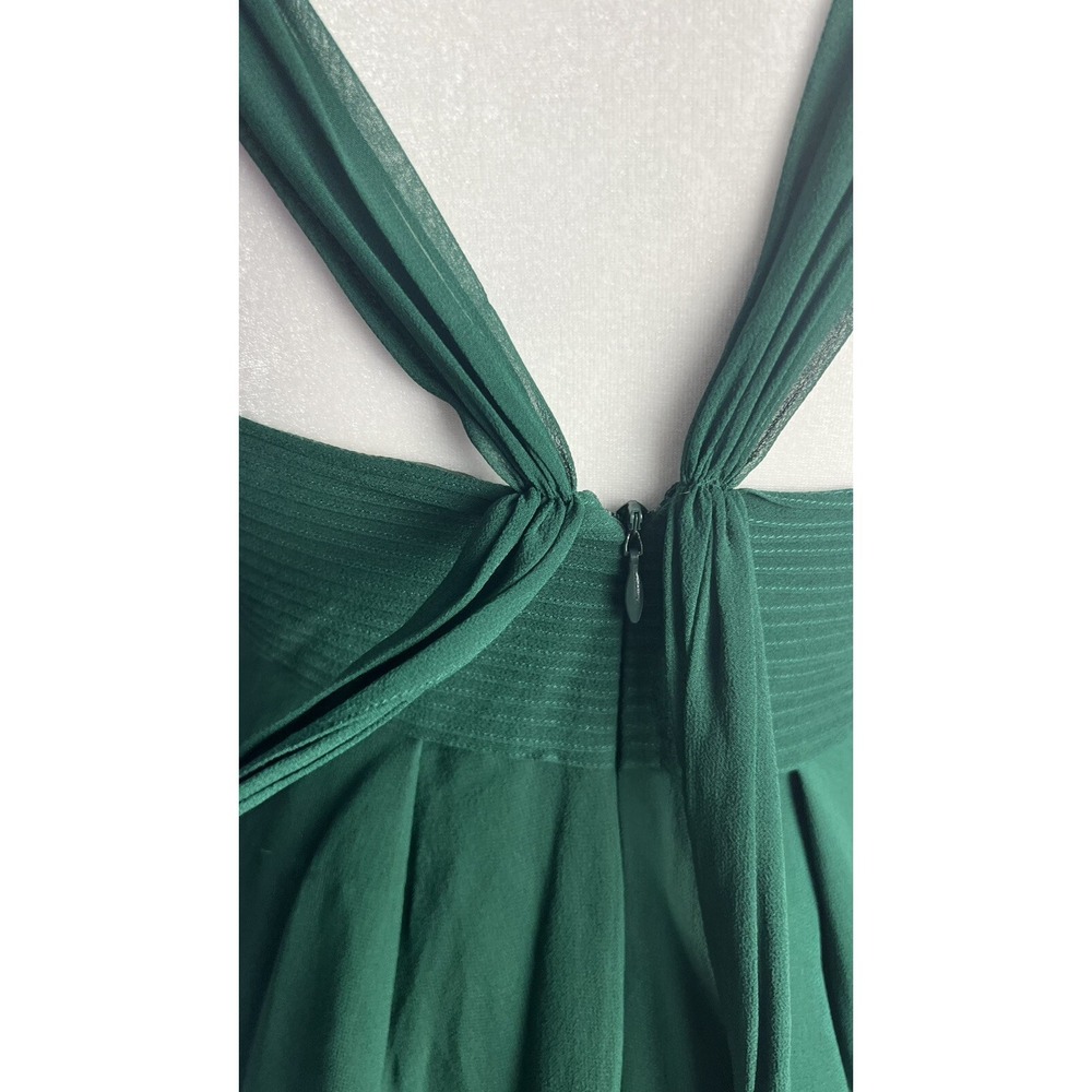 Vera Wang Lavender Label‎ Silk Chiffon Party Cocktail Dress Emerald Green Sz 6 - Picture 8 of 13